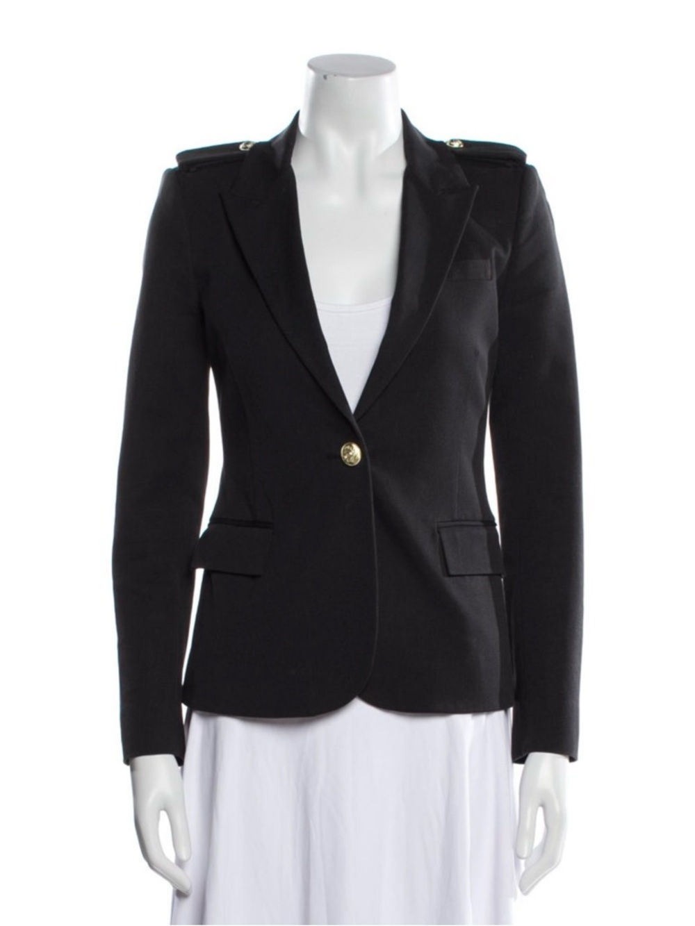 Derek Lam Black Women's Tailored Blazer with Gold Button